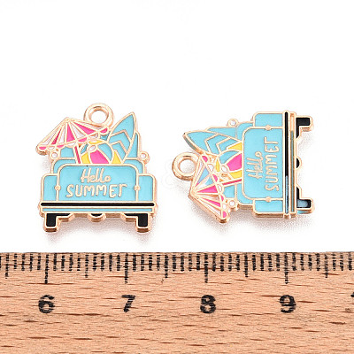 Beach Theme Alloy Enamel Pendants LS-ENAM-T022-33I-1