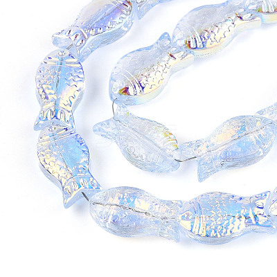 Transparency Electroplate Glass Beads Strands GLAA-T023-40A-02-1