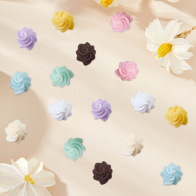112Pcs 8 Colors Opaque Resin Cabochons RESI-SC0006-95-1
