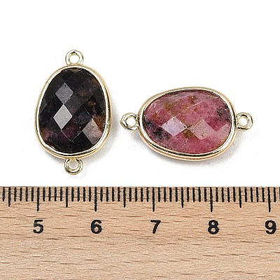 Natural Rhodonite Faceted Connector Charms G-K347-11G-20-1