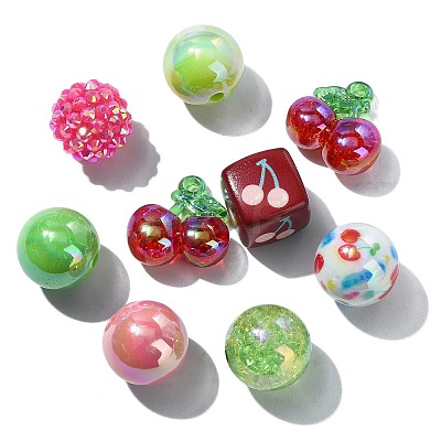 45Pcs 9 Styles Plastic Round Bead & Acrylic Beads Kits MACR-CJ0002-45-1