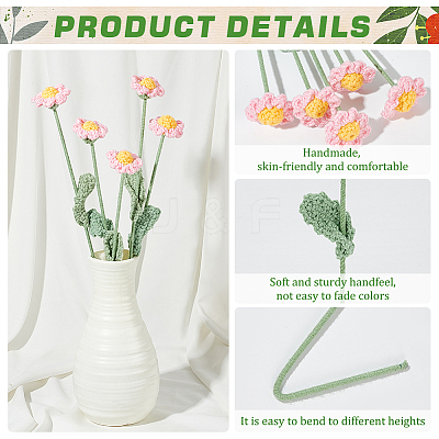Handmade Crochet Cotton Artificial Flower AJEW-WH0009-75B-1