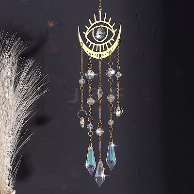 1Pc Metal Moon Hanging Ornaments AJEW-CN0004-04A-1