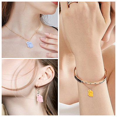 24Pcs 8 Colors Opaque Resin Pendants RESI-CA0001-55-1