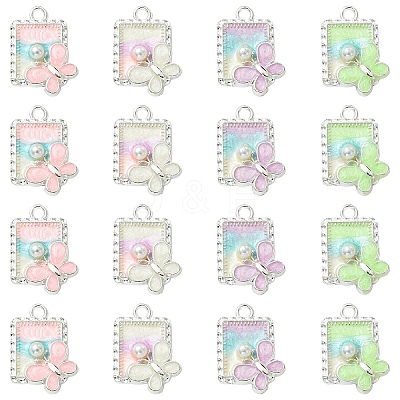 20Pcs 4 Colors Alloy Enamel Pendants FIND-YW0017-91-1