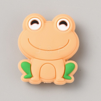 Frog Food Grade Eco-Friendly Silicone Focal Beads LS-SIL-WH0006-29G-1