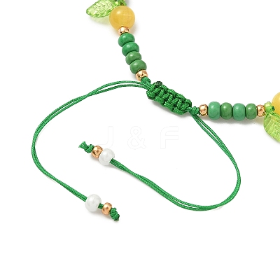 Glass Seed Beads & Lampwork Beads Braided Bead Bracelets for Women BJEW-MZ00212-03-1