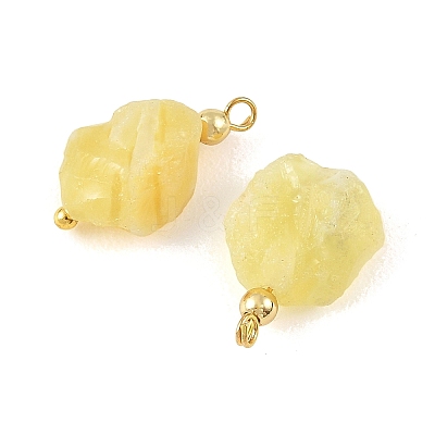 Raw Rough Natural Yellow Opal Pendants PALLOY-JF05930-1