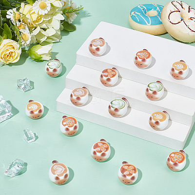 20Pcs 5 Styles Resin Cat Shape Coffee Display Decorations AJEW-SC0001-90-1