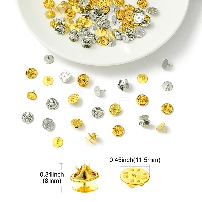 50Pcs 2 Colors Brass Butterfly Clutches Pin Backs KK-CJ0002-54-1