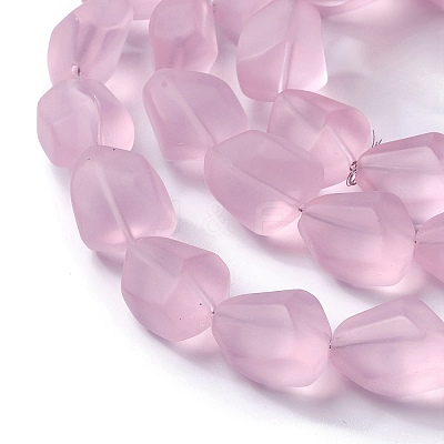 Transparent Frosted Glass Beads Strands X-FGLA-S001-02G-1