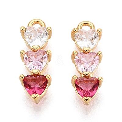 Brass Micro Pave Cubic Zirconia Charms X-KK-N263-95B-G-1
