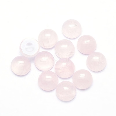 Natural Rose Quartz Cabochons X-G-P393-R20-6mm-1