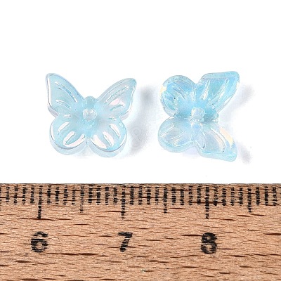 Electroplate Transparent Glass Beads EGLA-N057-03F-1