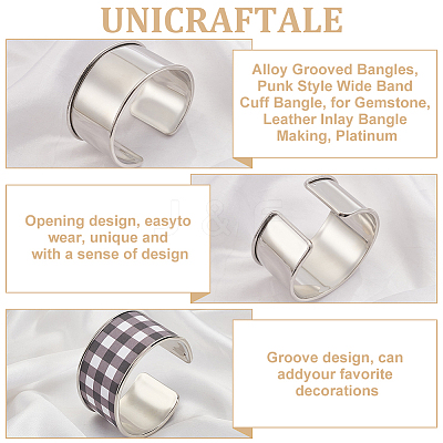 2Pcs Alloy Grooved Bangles FIND-UN0015-98B-1