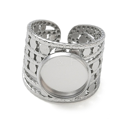 304 Stainless Steel Cuff Ring Components SA-CBA37BC-15C-P-1