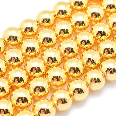 Electroplate Non-magnetic Synthetic Hematite Beads Strands G-L485-01G-G-1