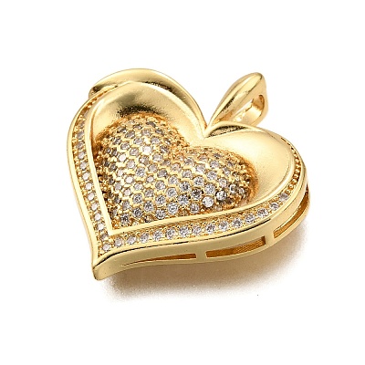 Brass Micro Pave Cubic Zirconia Pendants KK-K401-03G-02-1