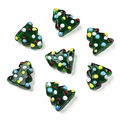 Christmas Themed Handmade Lampwork Beads XMAS-PW0001-213F-1