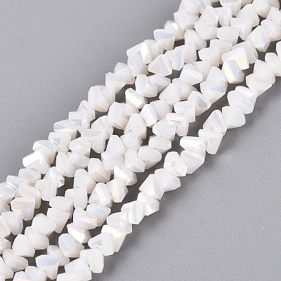 Electroplate Opaque Glass Beads Strands EGLA-Q139-01A-C02-1
