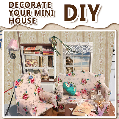 Mini Dollhouse Living Room Bedroom Wallpaper DIY-WH0504-841A-04-1
