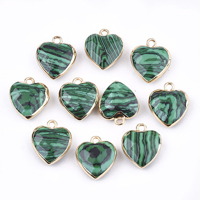 Electroplate Synthetic Malachite Pendants G-T112-03D-1