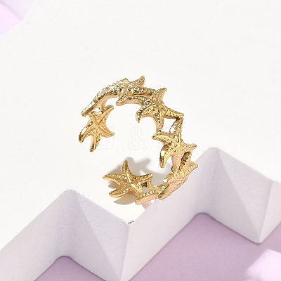 Adjustable 304 Stainless Steel Cuff Open Rings for Women RJEW-Z122-03G-02-1