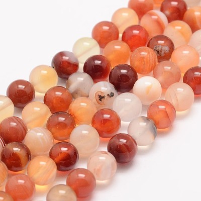 Natural Carnelian Bead Strands X-G-K153-B20-8mm-1