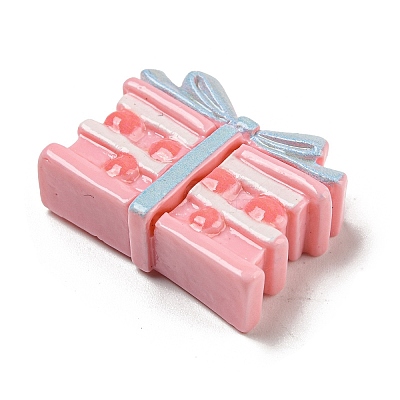 Spring Cherry Blossoms Theme Opaque Resin Cake with Bowknot Decoden Cabochons RESI-E055-02H-1