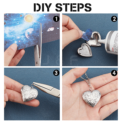 8Pcs 4 Style 304 Stainless Steel & 316 Stainless Steel Locket Pendants STAS-UN0027-58-1