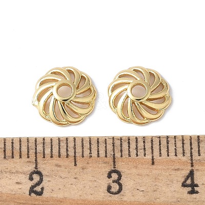 Flower Brass Bead Caps KK-F892-34G-13-1
