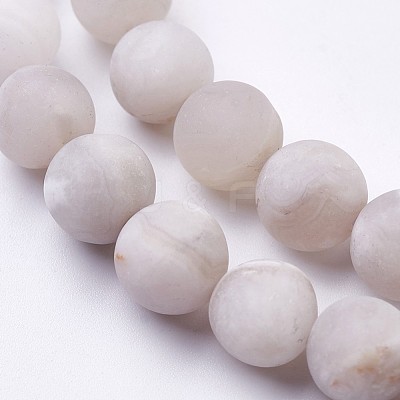 Natural White Agate Bead Strands X-G-J376-02-8mm-1