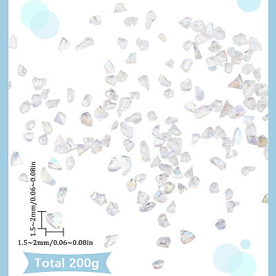Transparent Electroplate Crushed Glass Craft GLAA-SC0001-98A-01-1