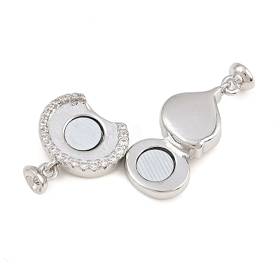 Brass Micro Pave Clear Cubic Zirconia Magnetic Clasps CU-CBA8264-06P-1