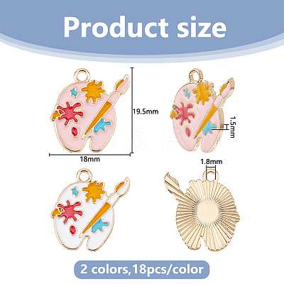 36Pcs 2 Colors Alloy Pendants ENAM-DC0002-14-1