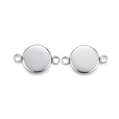 Tarnish Resistant 304 Stainless Steel Cabochon Connector Settings STAS-G127-14-8mm-P-1