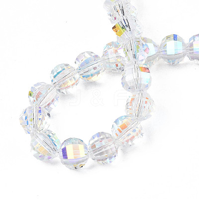 Electroplate Transparent Glass Beads Strands X-EGLA-N002-30-C01-1