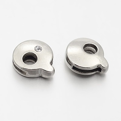 Letter Slider Beads for Watch Band Bracelet Making ALRI-O012-Q-NR-1
