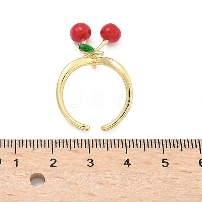 Brass with Enamel Cuff Rings RJEW-Q019-02A-G-1