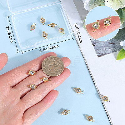 20Pcs 304 Stainless Steel Crystal Rhinestone Links Connectors STAS-BBC0009-19G-1