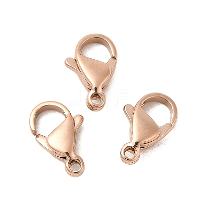 Ion Plating(IP) 304 Stainless Steel Lobster Claw Clasps STAS-AB12-RG-1