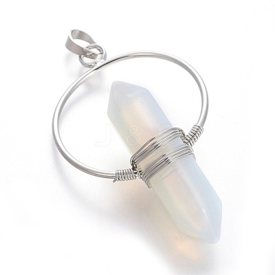 Opalite Big Double Terminated Pointed Pendants G-G771-A06-1