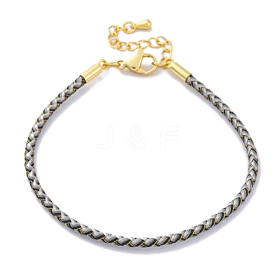 Polyester Cord Braided Bracelet Makings MAK-Z003-01G-12-1