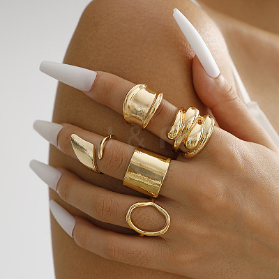 5Pcs Alloy Finger Rings Sets WG7802C-05-1