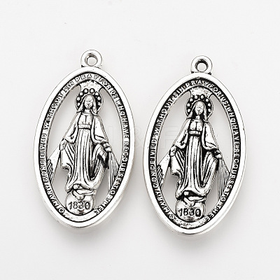 Tibetan Style Alloy Pendants X-TIBEP-Q078-38AS-RS-1