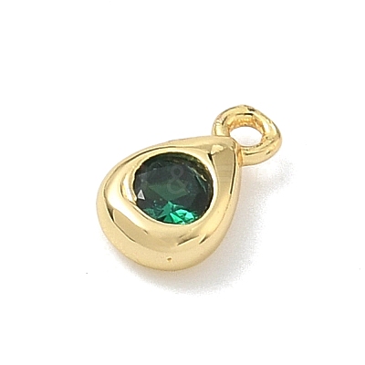 Brass Micro Pave Cubic Zirconia Charms KK-G548-20G-04-1