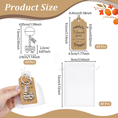 40Pcs Alloy Keychains KEYC-DR0001-18-1