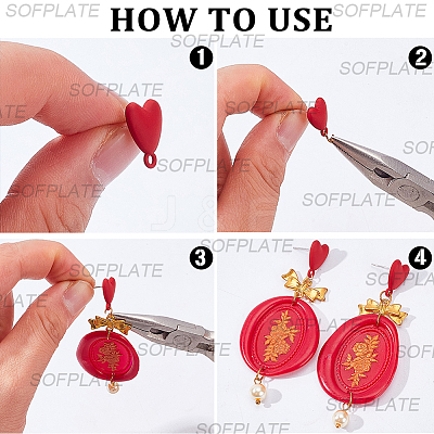 30Pcs Heart Alloy Stud Earring Findings FIND-SP0005-60A-02-1