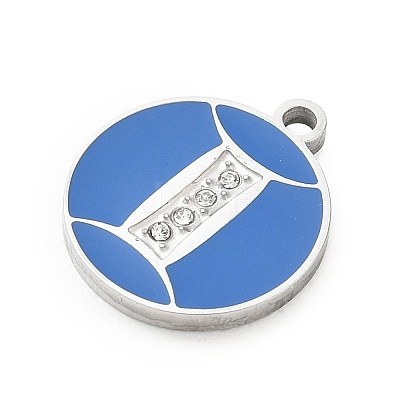 Twelve Constellations 304 Stainless Steel Enamel Pendants SA-CBAAE04-01P-05-1