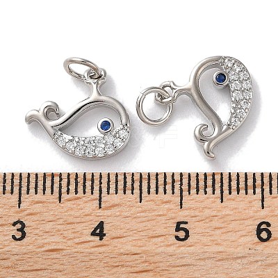 Rack Plating Brass Micro Pave Clear Cubic Zirconia Pendants KK-Z039-19P-1